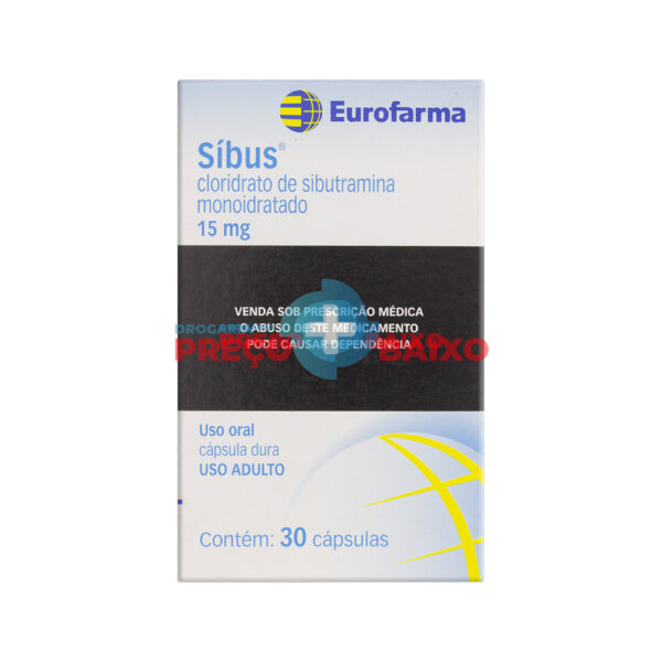 Sibus cloridrato de sibutramina monoidratado 15mg 30 cápsulas