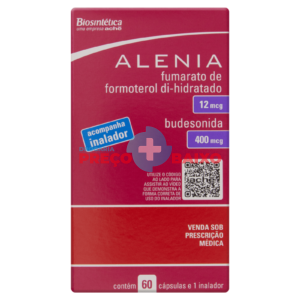 Alenia Fumarato de Formoterol 12mcg + Budesonida 400mcg 60 cápsulas + Inalador