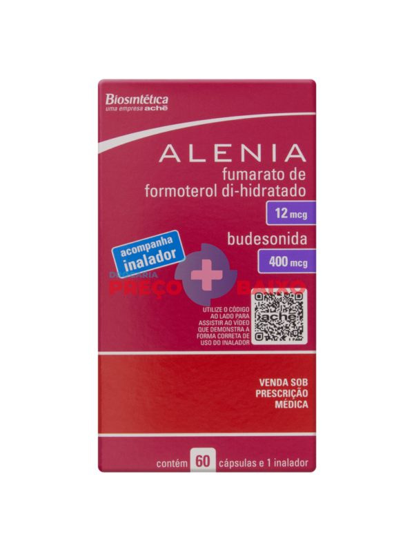 Alenia Fumarato de Formoterol 12mcg + Budesonida 400mcg 60 cápsulas + Inalador