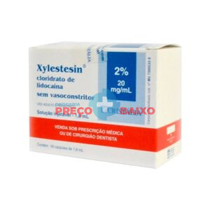 Lidocaína Xylestesin 2% Com Vasoconstritor Injetável Com 50 Tubetes de 1,8 mL - Cristália