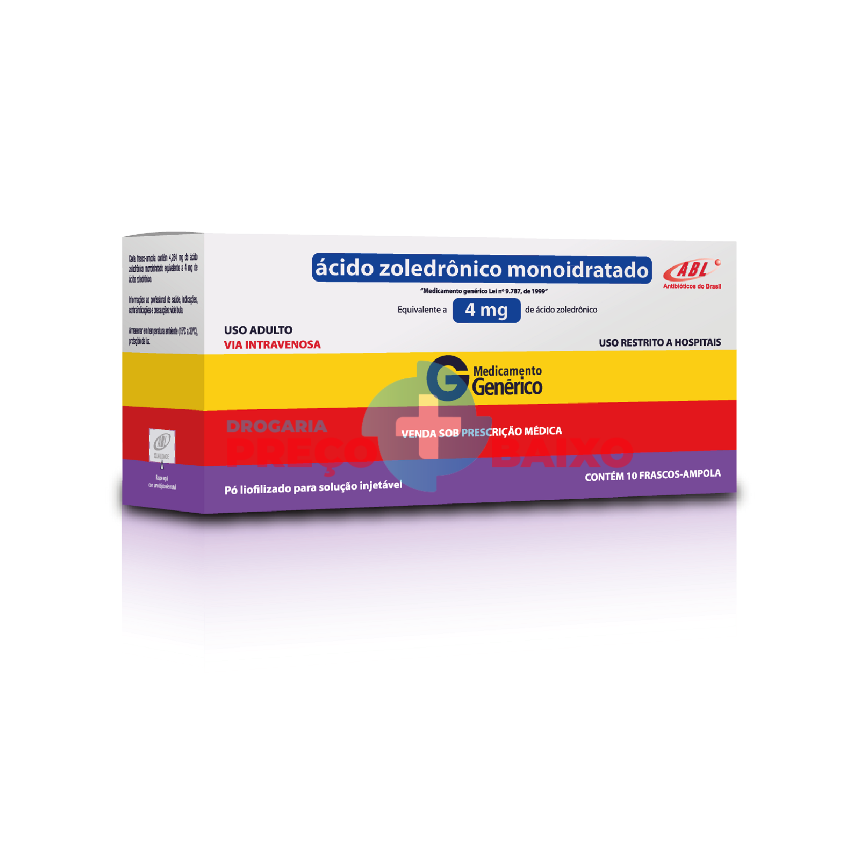Ácido Zoledrônico 4mg Solução Injetável Ampola 5ml Genérico Cristália