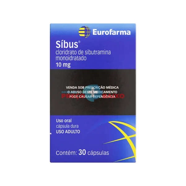 Sibus cloridrato de sibutramina monoidratado 10mg 30 cápsulas